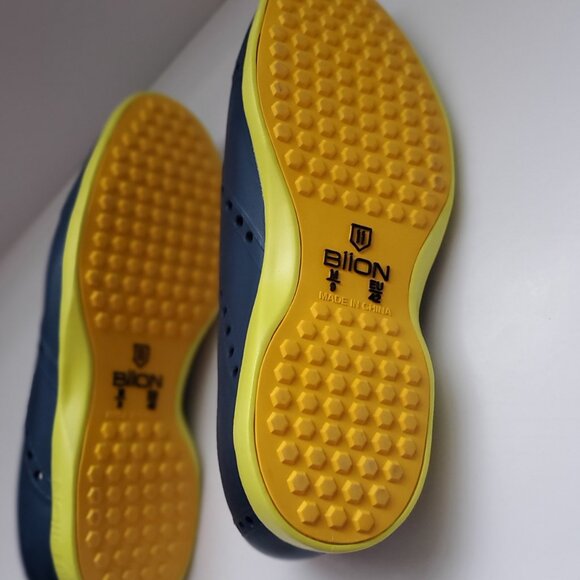 NEW BIION Men's Golf Shoes Oxford Spikeless Blue Yellow Resortwear Outdoor Shoes - Picture 6 of 10